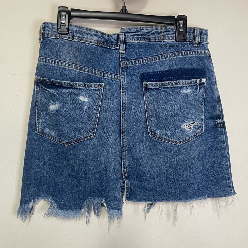 Zara Blue Denim Miniskirt Size L - Picture 6 of 15